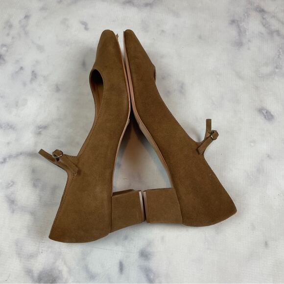 DOEN Tabac Brown Suede Low Heel Mary Janes NWOB - Picture 9 of 11
